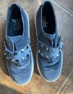 Shellys London gray velvet studded sneakers sz 38